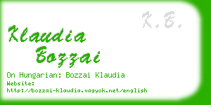 klaudia bozzai business card